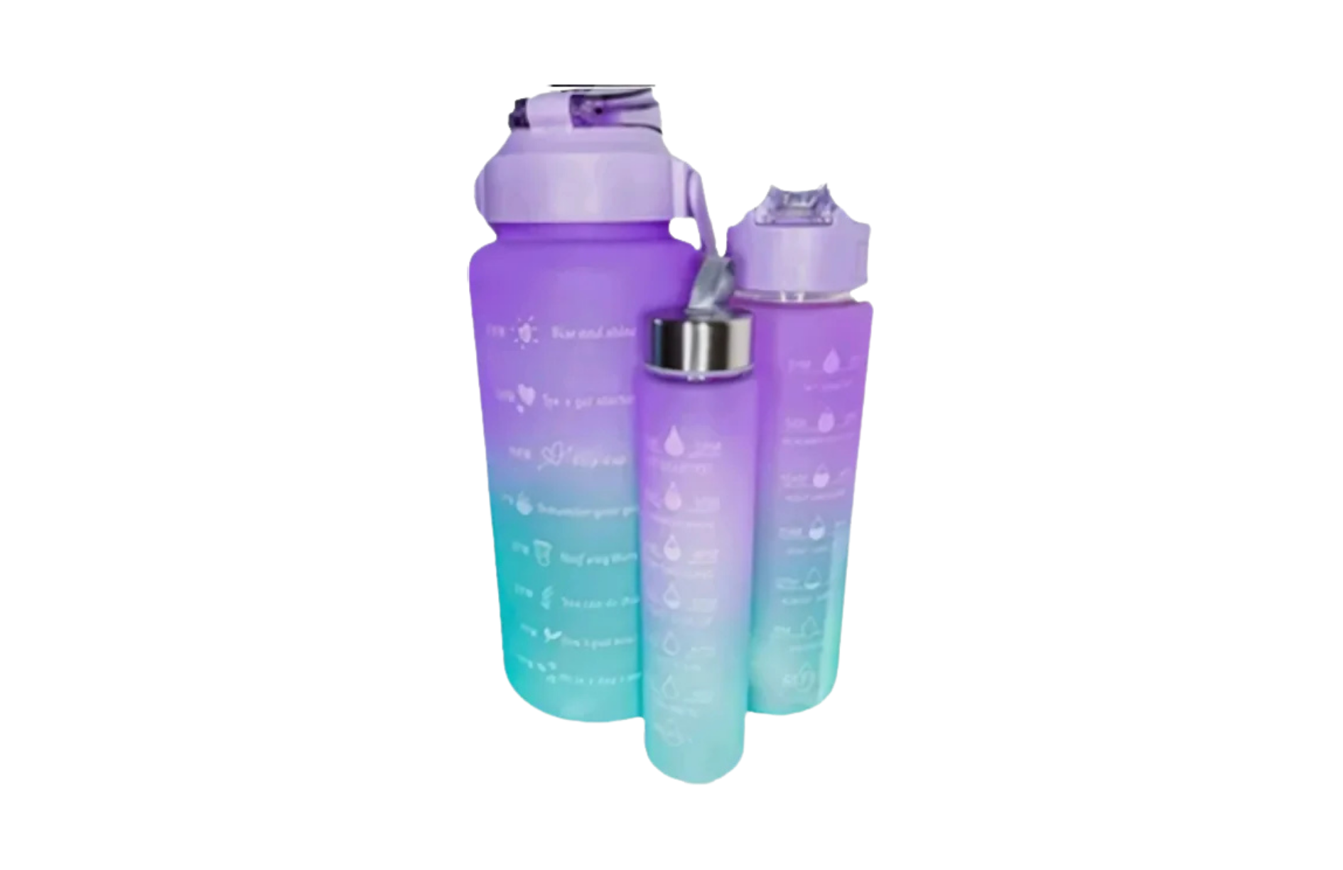 Set de 3 botellas exprimibles de colores degradantes