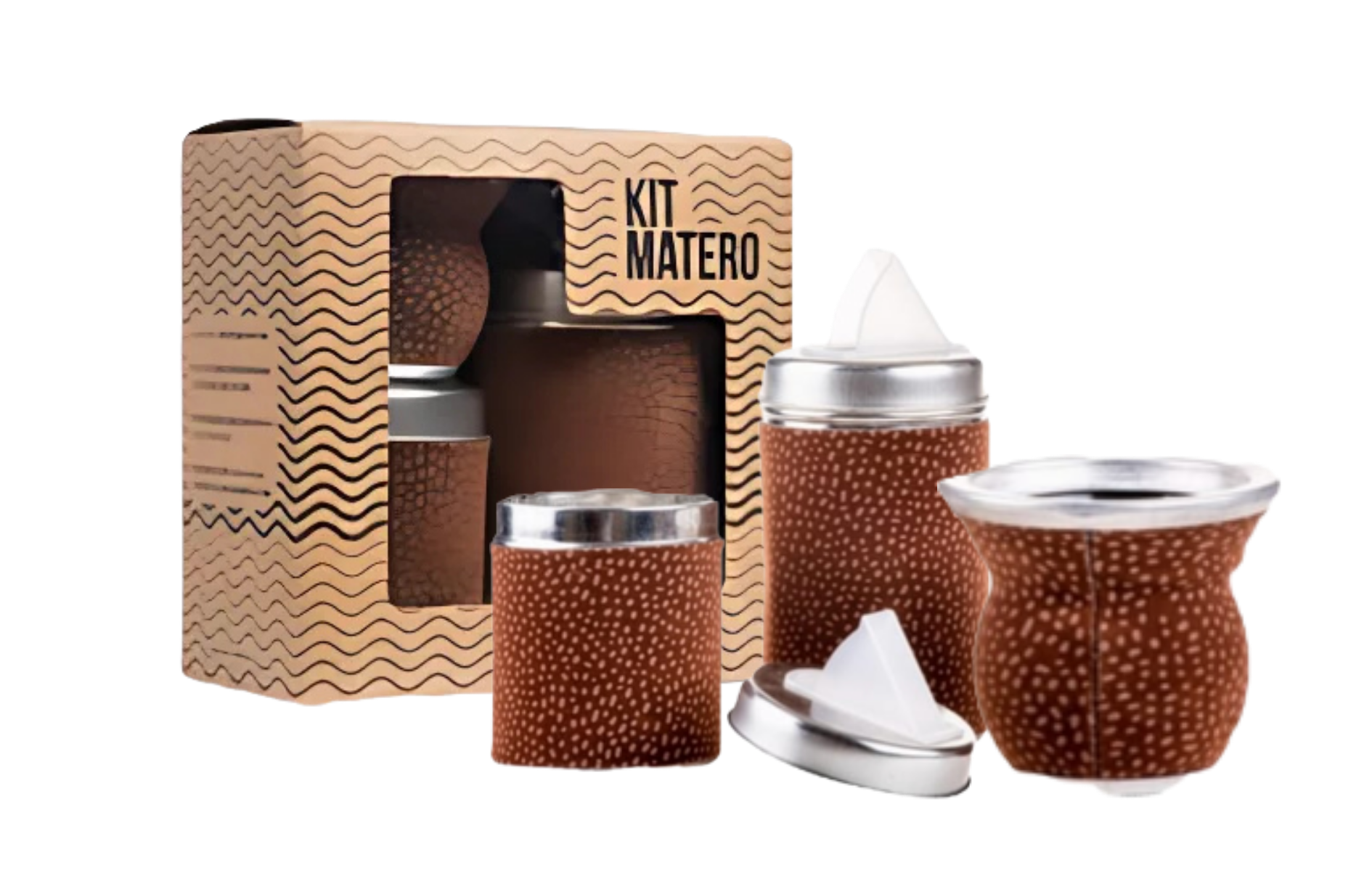 Set De Latas Y Mate Ecocuero Símil Capibara