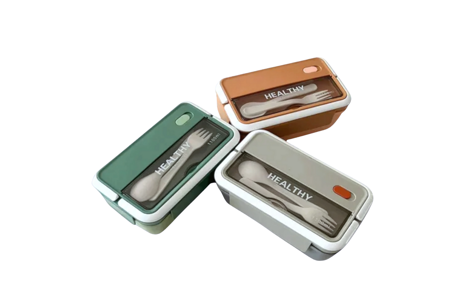 Lunchera Taper Cubiertos Divisiones 1100 Ml Healthy