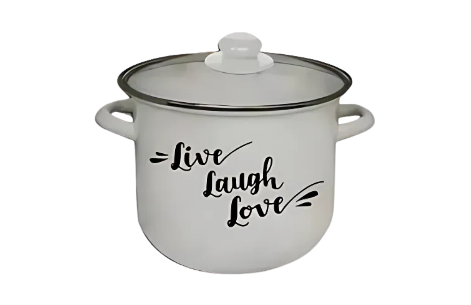 Cacerola Olla 24cm Enlozada Tapa Vidrio Templado Con Asas