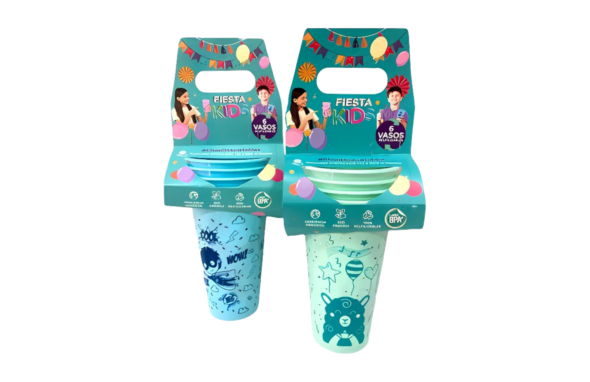 Vasos Geo Party Kids Reutilizable x6