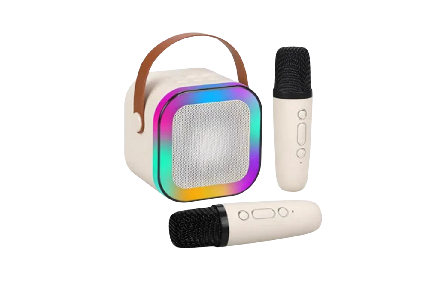Parlante Bluetooth Portatil Led Rgb Mini Karaoke C/2 micrófono