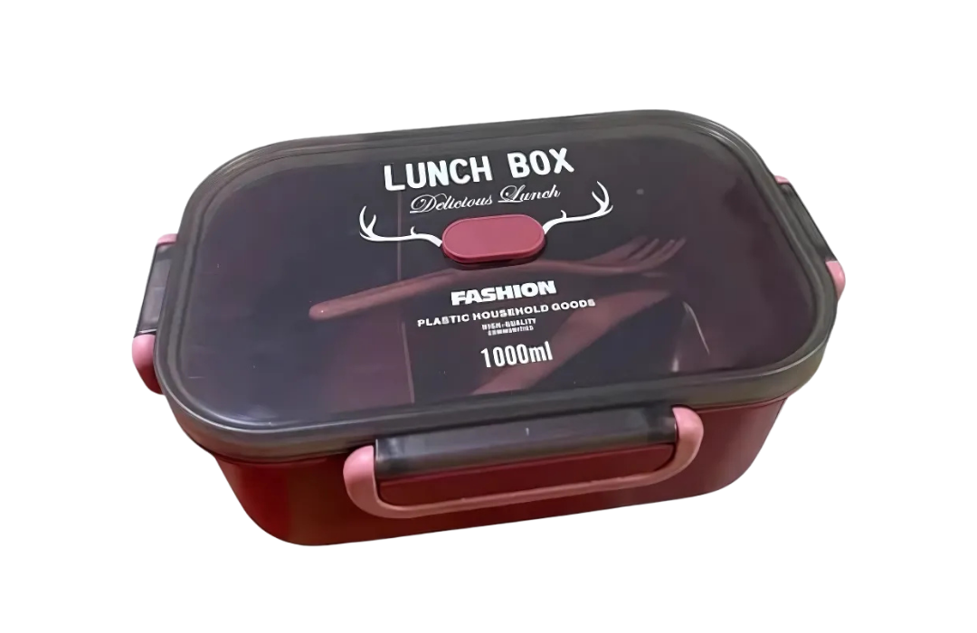 Lunchera Vianda Con Tenedor Y Cuchara - 2 Divisiones 1000 Cc