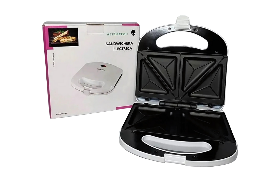 Sandwichera Eléctrica Tostadora Doble Antiadherente ALIEN TECH