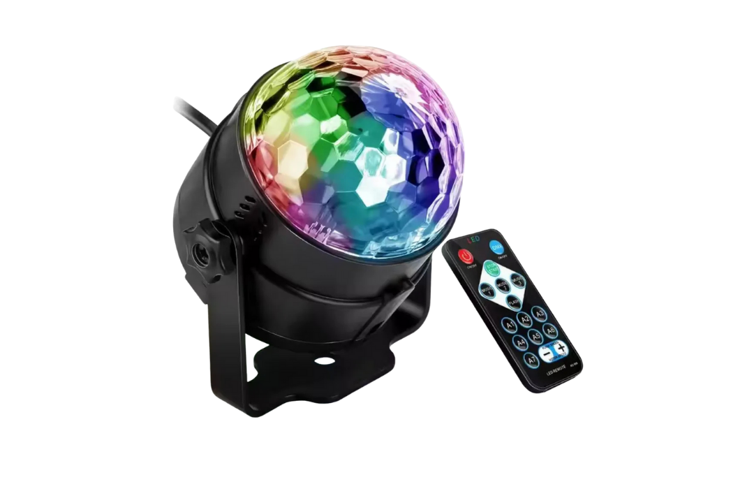 MINI ESFERA MAGICA LUCES LED RGB ROTACIÓN AJUSTABLE USB