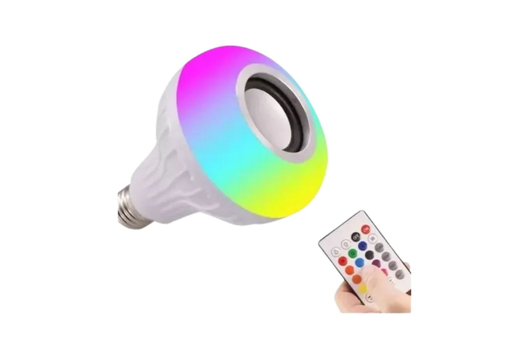 LAMPARA LED RGB 220V BLUETOOTH CON PARLANTE Y CONTROL REMOTO