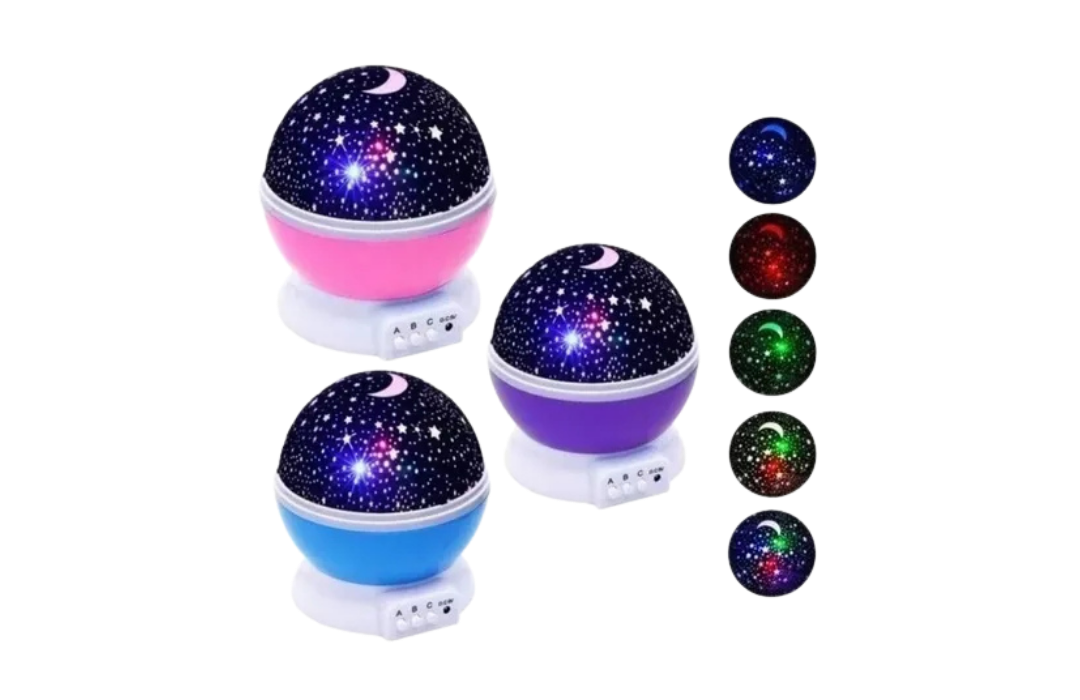 VELADOR LUZ DE NOCHE PROYECTOR DE ESTRELLA RECARGA GIRATORIO