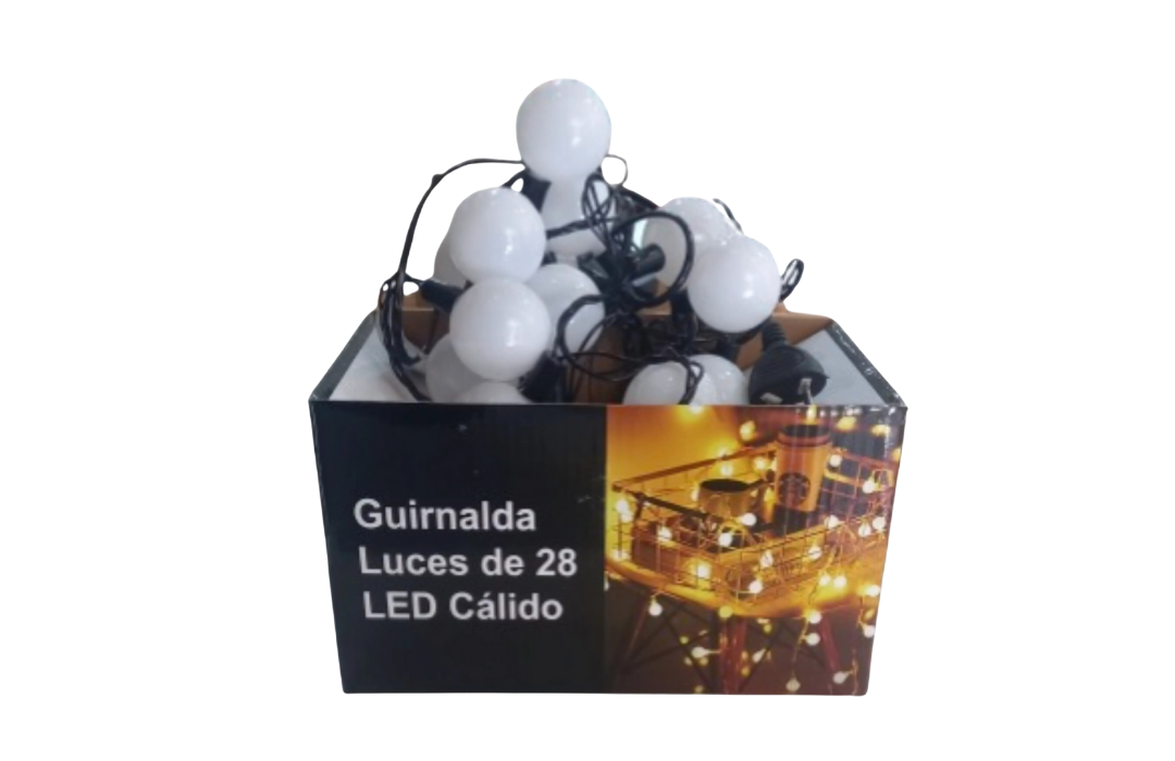 GUIRNALDAS FOCOS LED CALIDAS MEDIANAS – 28 LUCES