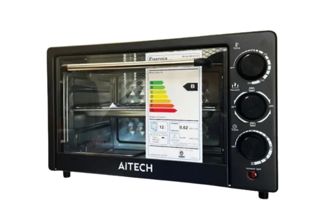 HORNO ELÉCTRICO C/CONTROL DE TEMPERATURA Y TEMPORIZADOR NEGRO