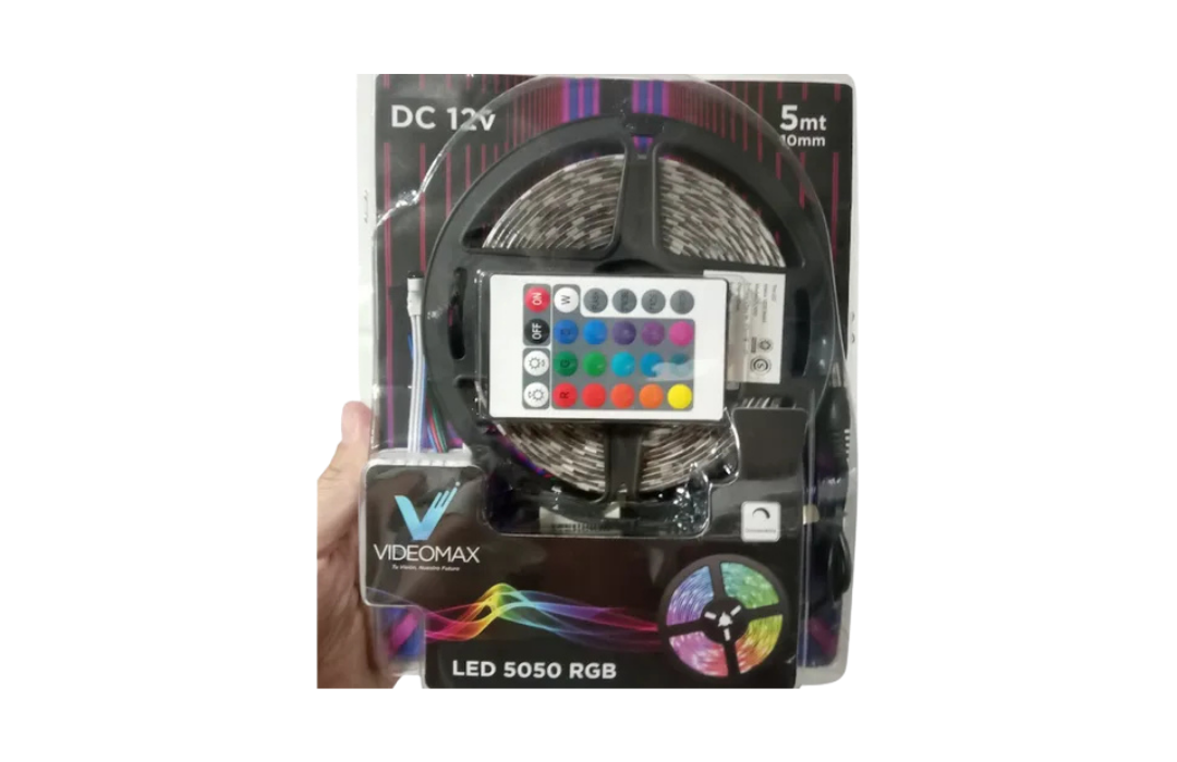 TIRA DE LED 5050 VIDEOMAX 5M 220V C/CONTROL REMOTO RGB