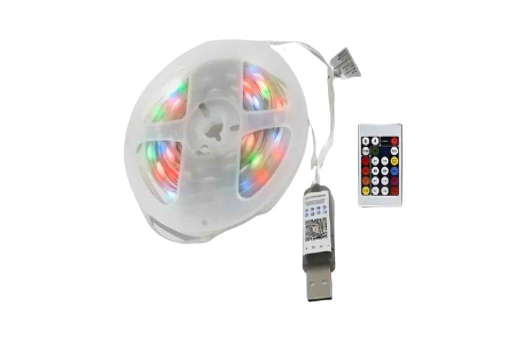 TIRA LED DECORATIVA RGB CON CONTROL CONEXION USB IP65 4W