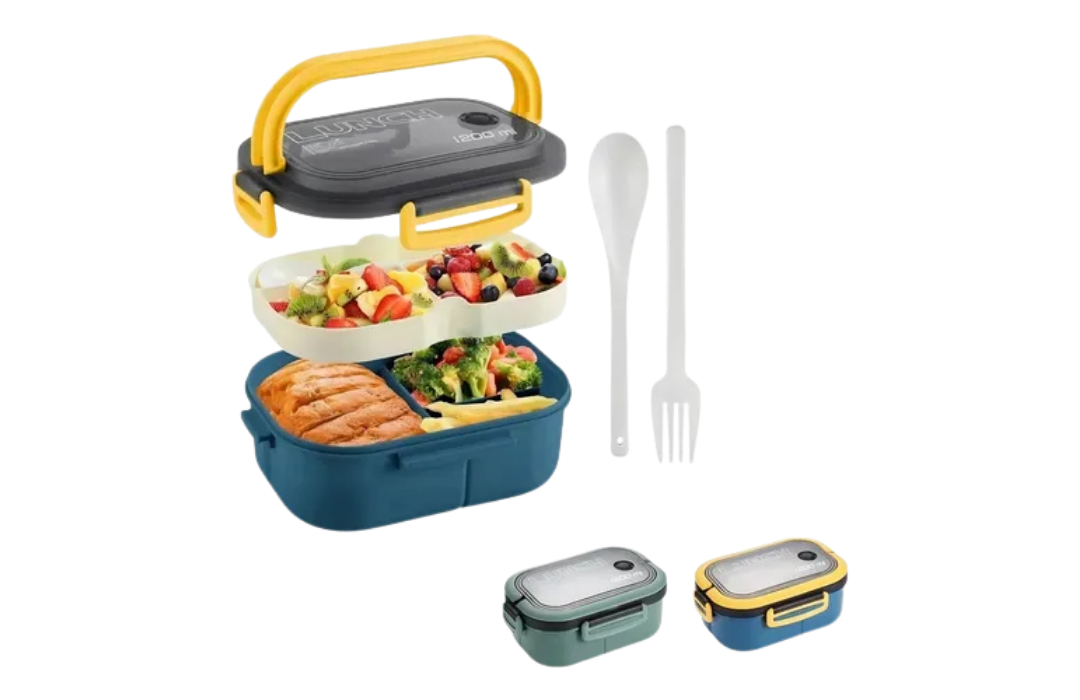 Lunchera Lunch Box Cierre Hermético 1200 Ml Color Azul